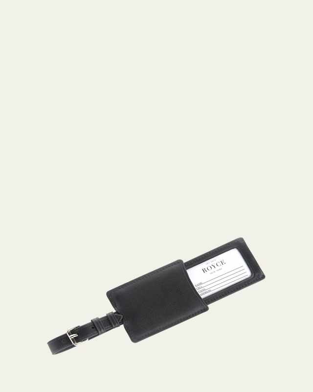 Monogrammed Leather Retractable Luggage Tag